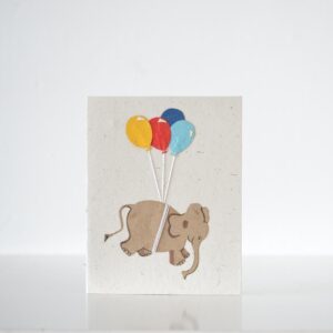 Birthday card with Elephant and balloons